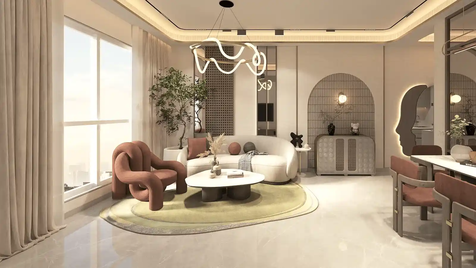 Spacious living room interior at Platinum Stellar Santacruz West